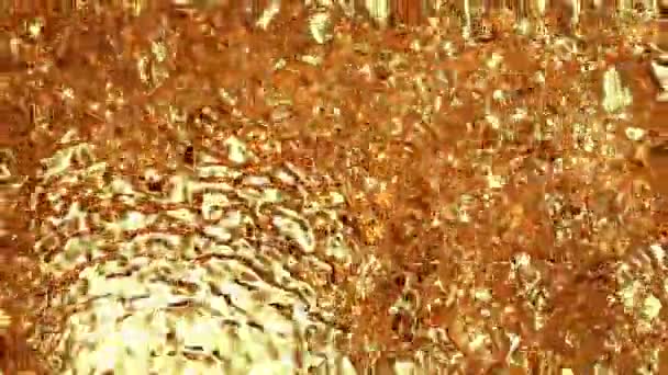 Golden Fluid Fyller Hela Skärmen Slow Motion Svart Bakgrund — Stockvideo