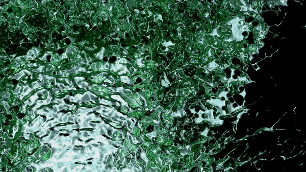 Метц Зеленая Жидкость Начинают Заполнять Экран Крупным Всплеском Черном Фоне — стоковое фото