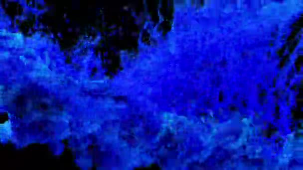 Side View Millions Blue Particles Fluid Splashing Και Ανεβαίνοντας Την — Αρχείο Βίντεο