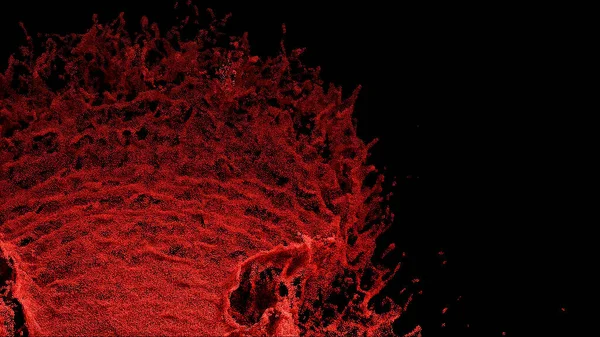 Milioane Particule Roșii Mici Încep Umple Ecranul Fundal Negru — Fotografie, imagine de stoc