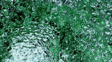 Metalik ve Yeşil Akışkan Birçok Dalga ve Girdap arkaplanı ile ekranı dolduruyor