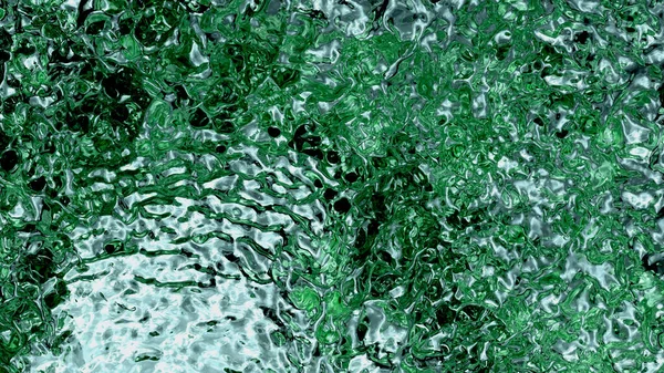 Metallic and Green Fluid Filling the screen with many Waves and Swirls background