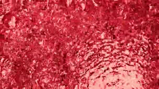 Red Metallic Fluid Filling All Screen Slow Motion Black Background — Stock Video