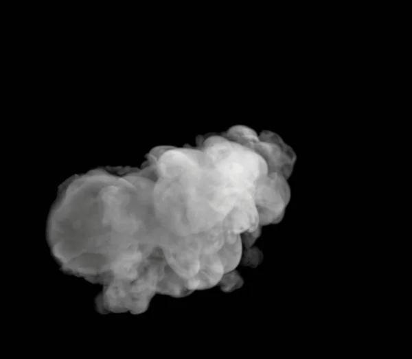 Bottom View Wispy Swirly White Smoke Cloud Black Background — ストック写真