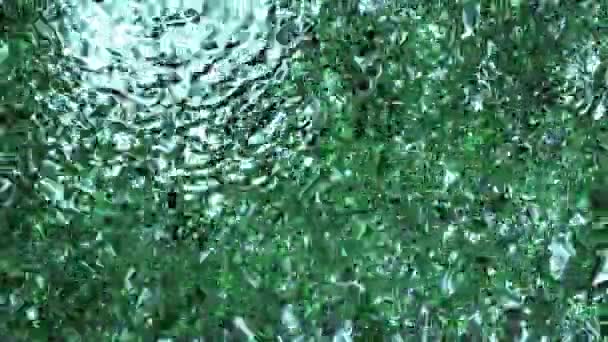 Greenish Metallic Fluid Filling All Screen Slow Motion Black Background — Videoclip de stoc