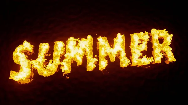 Summer Word Wild Fire Light Reddish Glow Dark Background — Photo