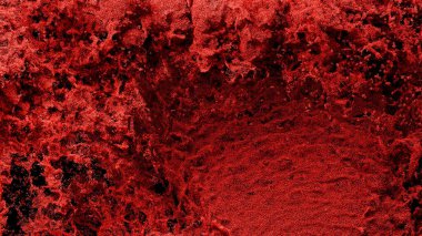 Millions of Tiny Red Particles Filling the screen with Splashes on a Black background