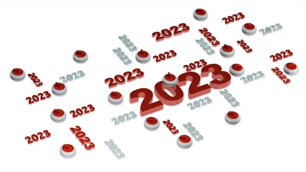 Lots of Curling stones 2023 Designs with several Stones on a White Background
