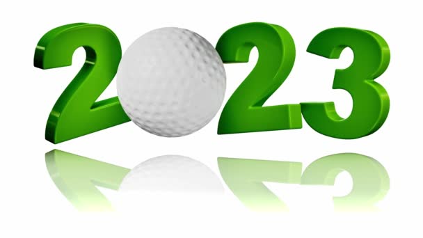 Boule Golf 2023 Design Rotation Infinie Sur Fond Blanc — Video