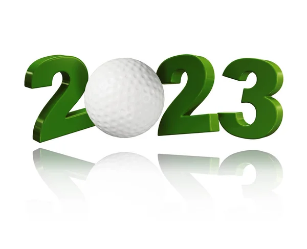 Golf topu 2023 Beyaz Arkaplan Tasarımı