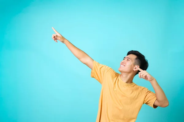 Young men raising hands up and smiling excited, triumphing over winning prize, celebrating victory.