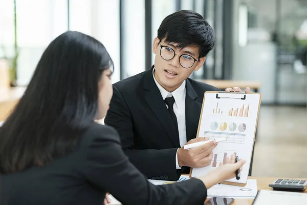 Businessman Teamwork Meeting Discussing Investment Teamwork Meeting Working Concept — Stock Photo, Image