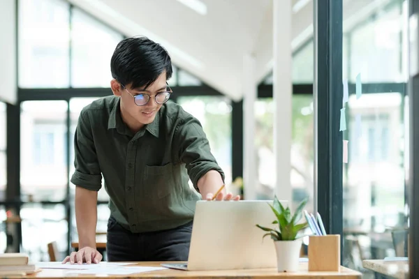 Young Asian Man Excited Good News Celebrate Success Happy Pose — Stockfoto