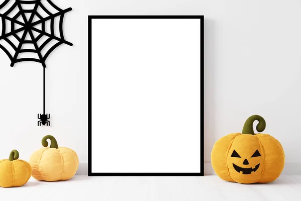 Mockup Poster Photoframe Halloween Festival Decoration Illustration — Stock Photo, Image