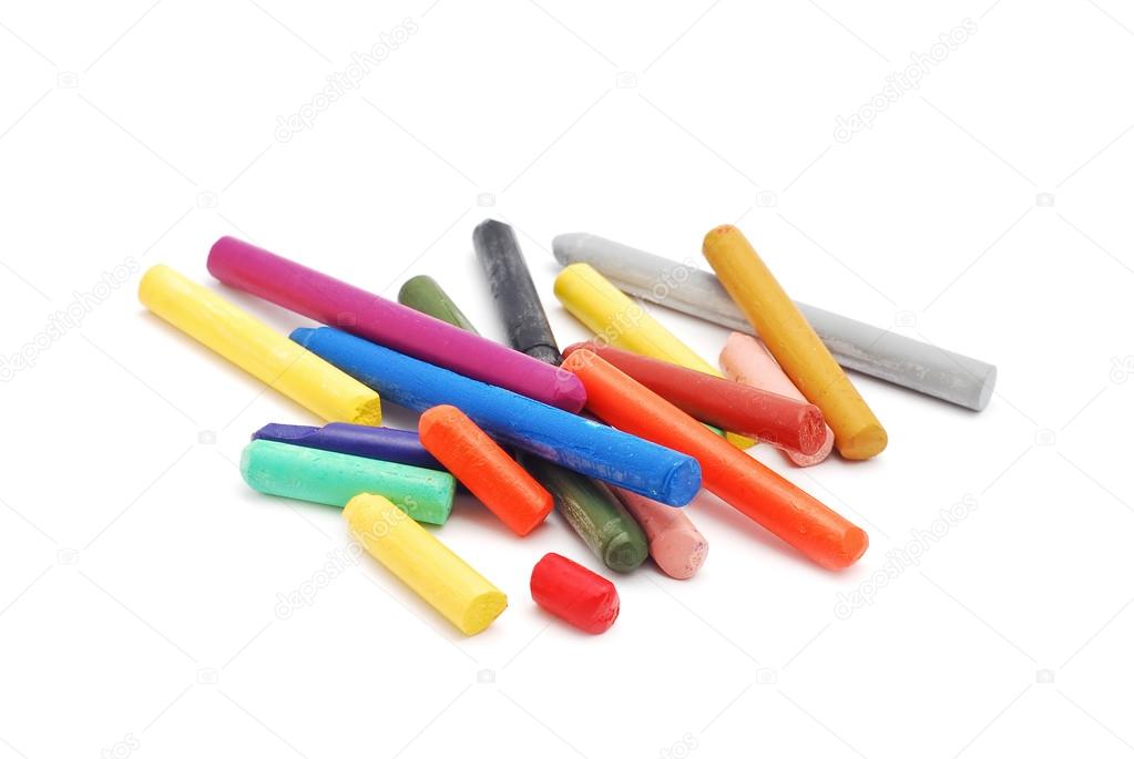 Colored crayons