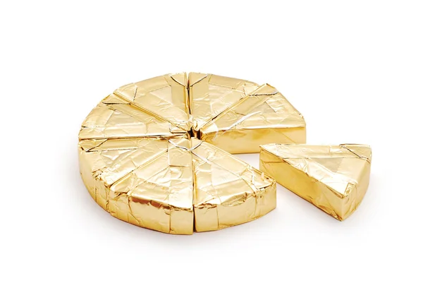 Cheese in foil — Stock Photo, Image