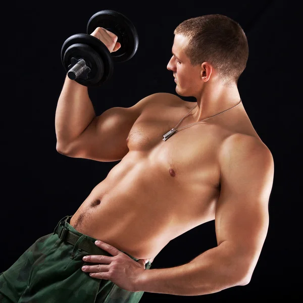 Muscular soldier — Stock Photo, Image