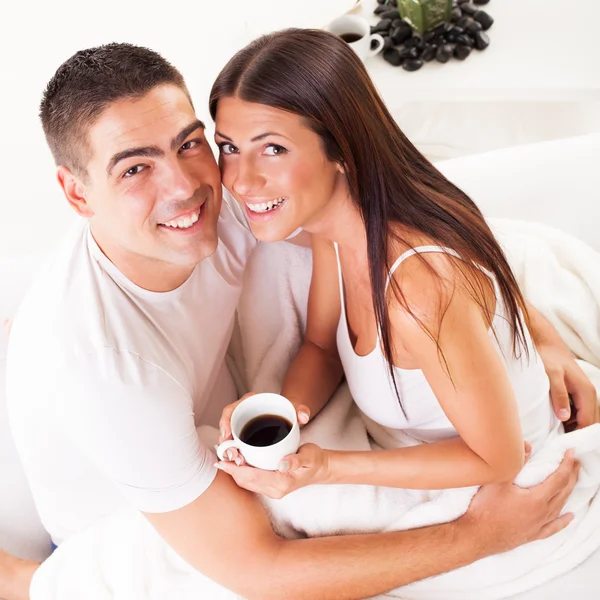 Young romantic couple in the morning — Stock Photo, Image