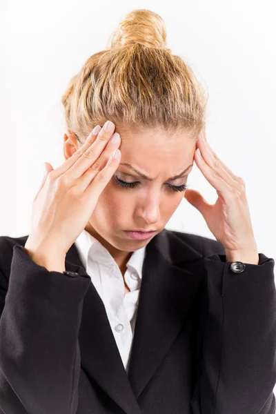 Businesswoman with a headache — Stock Photo, Image