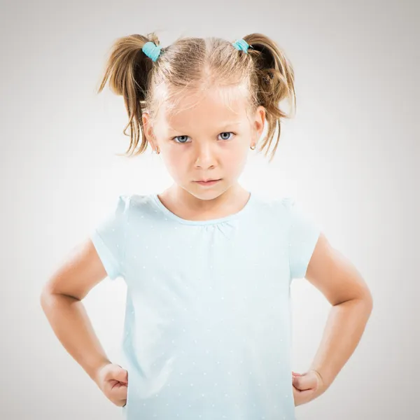 愤怒的小女孩 — 图库照片