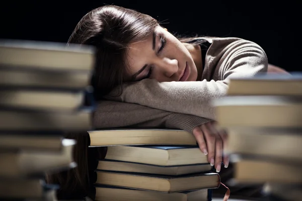 Fatigué étudiant fille Photo De Stock