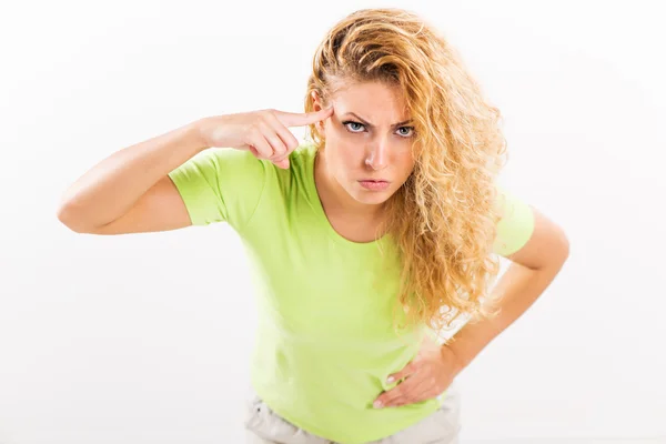 Arrabbiato giovane donna — Foto Stock