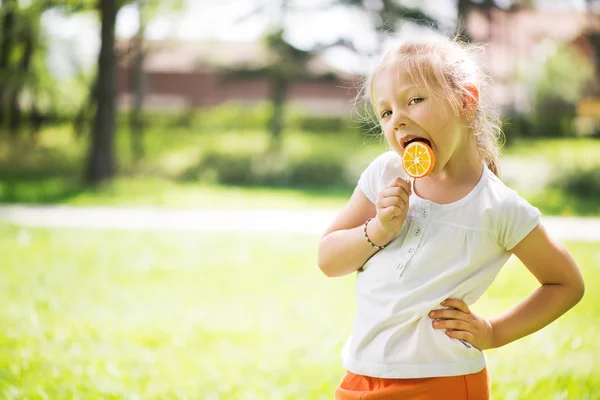 Little Girl with Lollipop — Stock Photo, Image