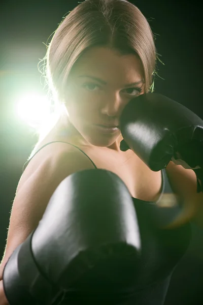 Boxing woman — Stock Photo, Image