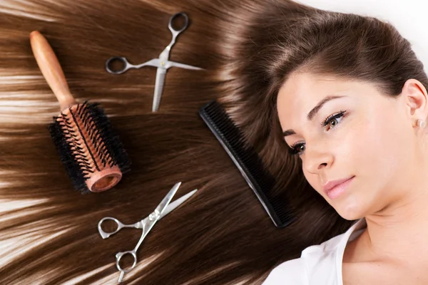 Long brown hair — Stock Photo, Image