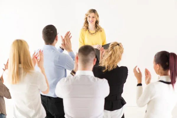 Successful Presentation in front of coworkers — Stock Photo, Image