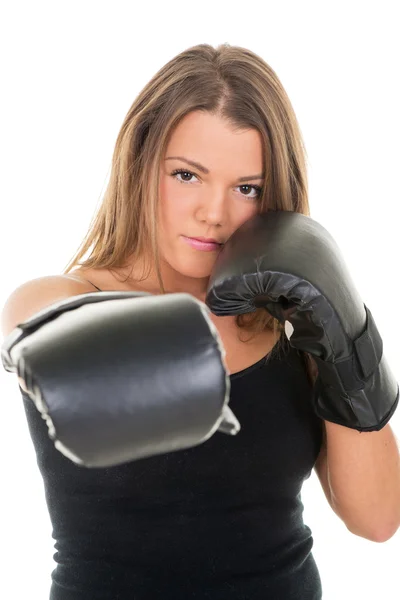 Mulher de boxe — Fotografia de Stock