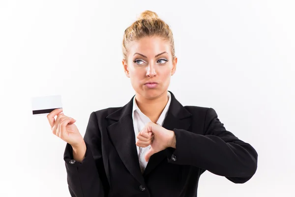 Businesswoman with master card — Stock Photo, Image