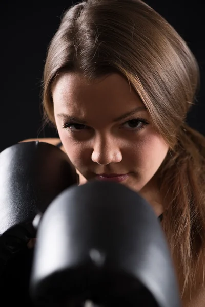 Boxing woman — Stock Photo, Image