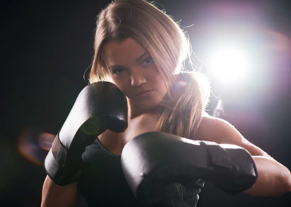 Boxing woman — Stock Photo, Image