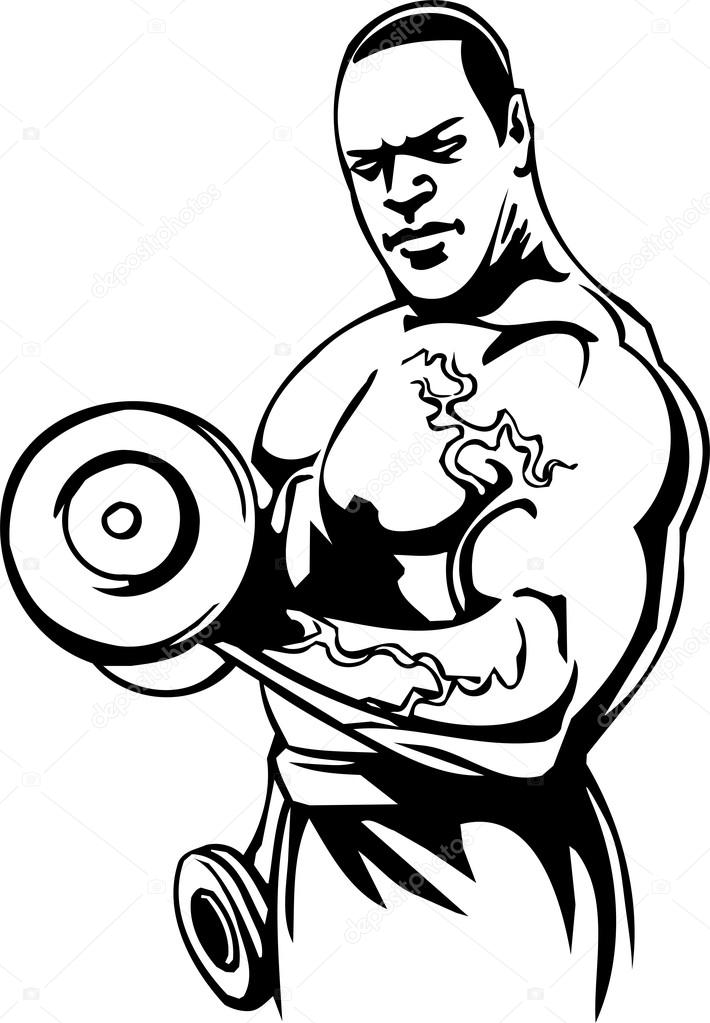 Drawing Lines With Jquery : Bodybuilding and powerlifting vector — stock