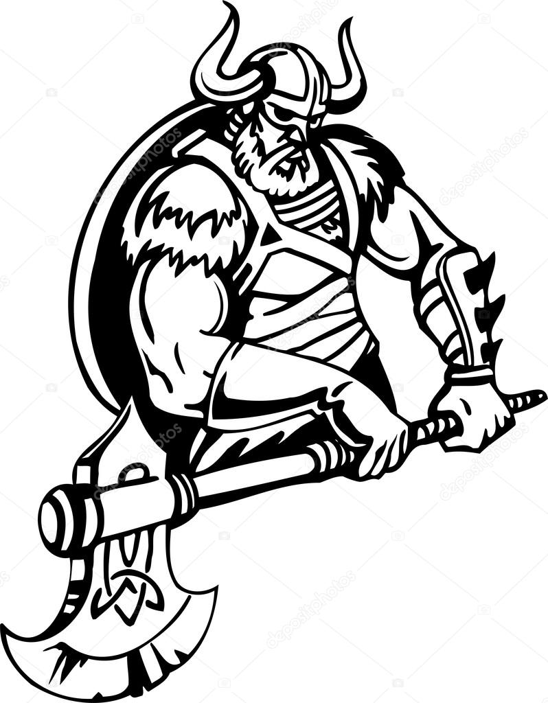 Nordic Viking Vector Illustration Vinyl Ready Stock Vector Image By C Digital Clipart