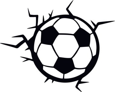 Futbol, top, futbol fanatiği - Beyaz üzerine izole edilmiş araba etiketi