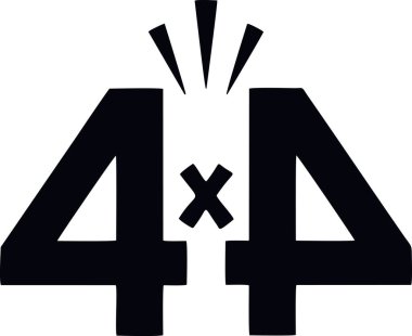 Off-road 4x4 - Beyaz üzerine izole edilmiş araba etiketi