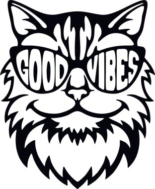 Güzel dalgalar, kedi - Beyaz üzerine izole edilmiş araba etiketi