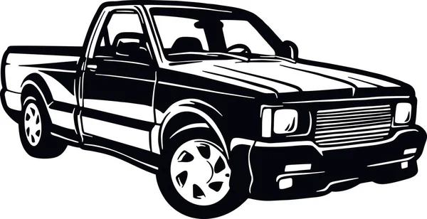 Camión clásico, coche muscular, coche clásico, Plantilla, Silueta, Vector Clip Art - Camión 4x4 Off Road - Offroad coche para camiseta y emblema — Archivo Imágenes Vectoriales