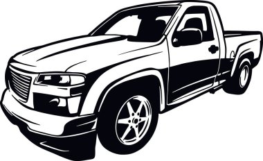 Klasik Truck, Muscle car, klasik araba, Stencil, Silhouette, Vector Clip Art - Kamyon 4x4 Off Road - Tişört ve amblem için offroad car
