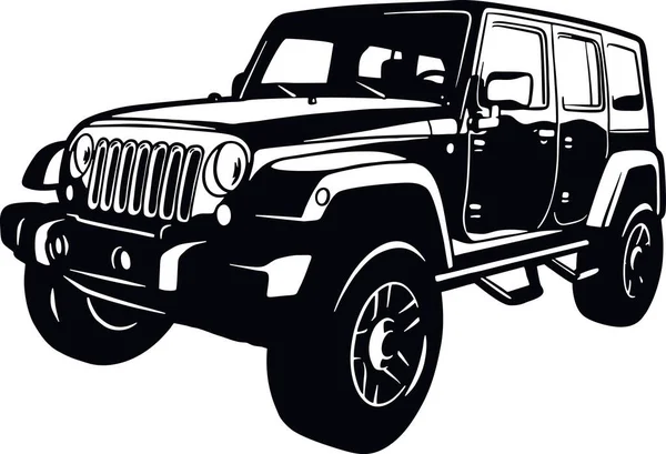 Klasik Truck, Muscle car, klasik araba, Stencil, Silhouette, Vector Clip Art - Kamyon 4x4 Off Road - Tişört ve amblem için offroad car