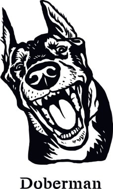 Doberman - Komik Köpek, Vektör Dosyası, Tişörtün Şablonunu Kes