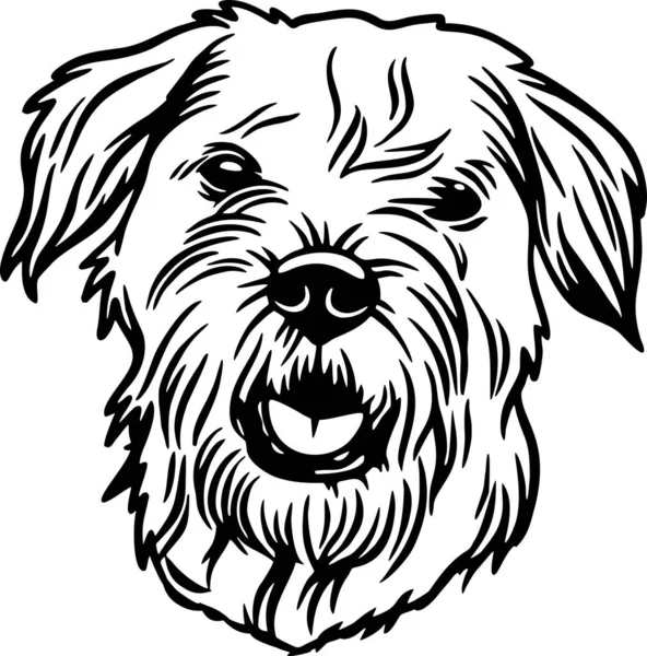 境界線-面白い犬、ベクトルファイル、 Tシャツのためのステンシル — ストックベクタ