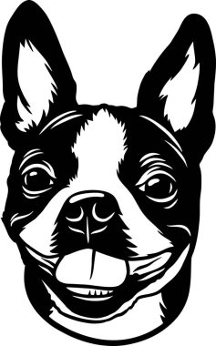 Boston Teriyeri - Komik Köpek, Vektör Dosyası, Tişört Şablonu