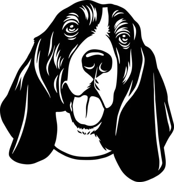 Basset Hound -面白い犬、ベクトルファイル、 Tシャツ用ステンシル — ストックベクタ
