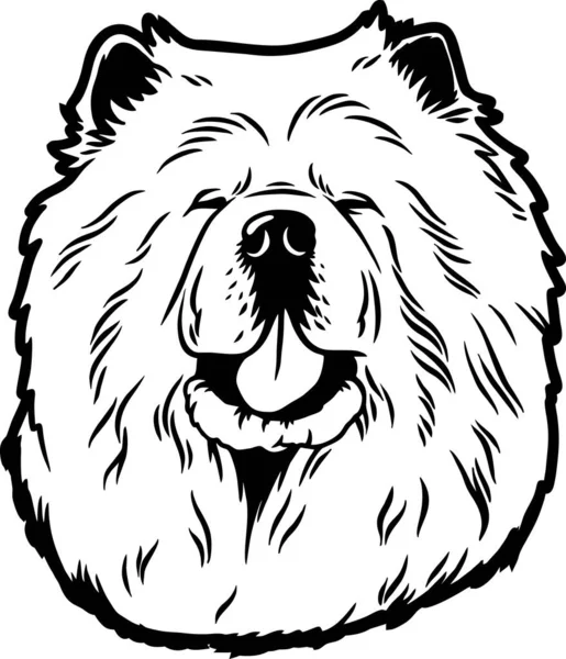 Chow Chow - Funny Dog, Vector File, Stencil for Tshirt — Stock vektor