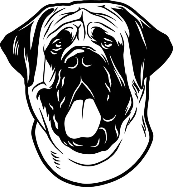 Mastiff anglais - Chien drôle, Fichier vectoriel, Pochoir pour t-shirt — Image vectorielle