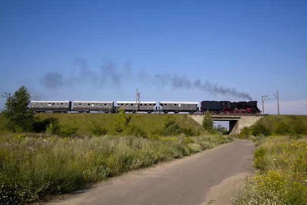 Treno a vapore retrò — Foto Stock