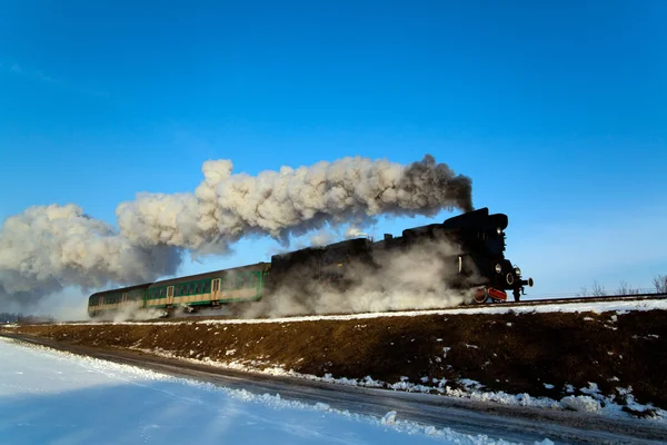 Gamla retro ånglok — Stockfoto